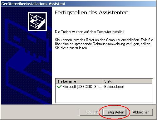 Treiberinstallation Schritt 4